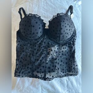 NWT Victoria’s Secret Black Star Corset Bra Top